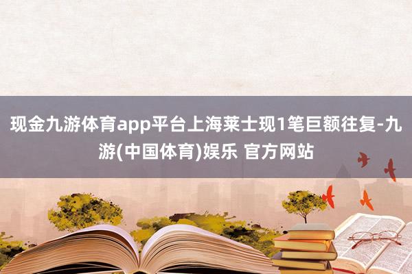 现金九游体育app平台上海莱士现1笔巨额往复-九游(中国体育)娱乐 官方网站