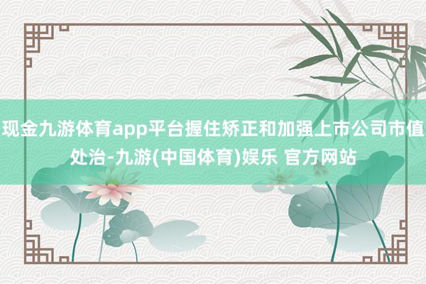 现金九游体育app平台握住矫正和加强上市公司市值处治-九游(中国体育)娱乐 官方网站