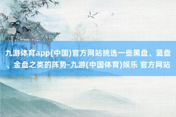 九游体育app(中国)官方网站挑选一些黑盘、蓝盘、金盘之类的阵势-九游(中国体育)娱乐 官方网站